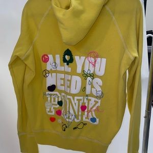 Rare vintage PINK hoodie yellow